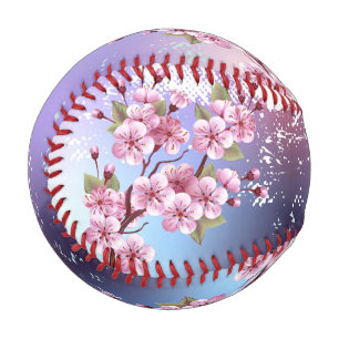 Balle De Baseball Sakura rose sur la peinture Arrière - plan