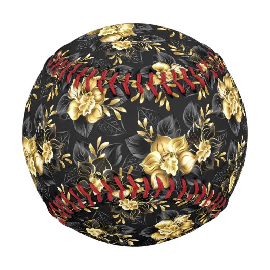 Balle De Baseball Sans couture avec orchidées de bijoux (Devant)