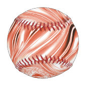 Balle De Baseball Saumon à rouge long ondulé traces sur fond blanc (Devant)