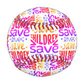 Balle De Baseball Sauver les enfants, sauver des vies (Devant)