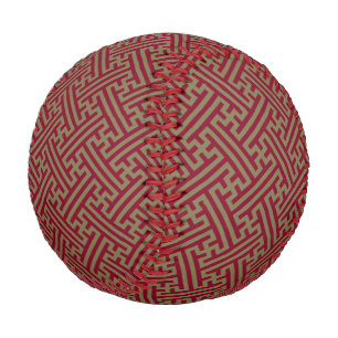 Balle De Baseball Sayagata motif, japonais, bourgogne et or
