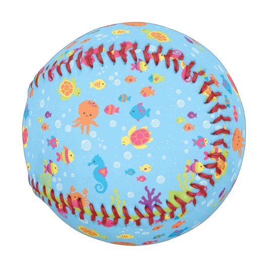 Balle De Baseball Scène sous-marine mignonne (Dos Gauche)