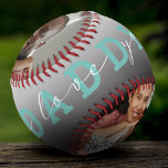 Balle De Baseball Script moderne 'We Love You - Papa' 2 Cadeau photo<br><div class="desc">Surprise papa à son anniversaire ou à sa Fête des pères avec cette balle de baseball personnalisée. Ce design moderne comprend 2 photos de paysage de votre choix, une superposition sombre avec un texte bleu turquoise audacieux DADDY combiné avec un élégant script blanc "We love you" sur le dessus. Customisez...</div>