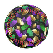 Balle De Baseball Seamless Pattern with Mardi Gras feathers (Devant Gauche)