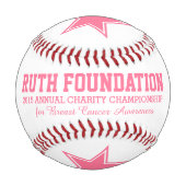 Balle De Baseball Sensibilisation au cancer du sein Votre Fondation  (Devant)