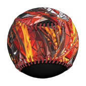 Balle De Baseball Serpent Écarlate d'Or en Fusion (Dos)