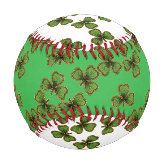 Balle De Baseball Shamrock vert Vintage Clochers irlandais (Devant)