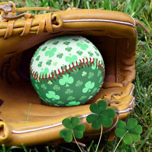 Balle De Baseball Shamrocks verts chanceux