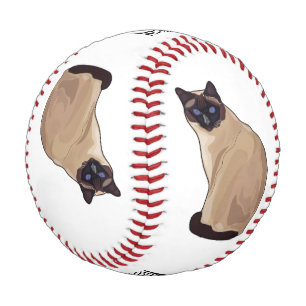 Balle De Baseball Siamese cat cartoon