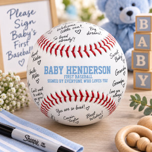 Balle De Baseball Signatures de Baby Shower en premier