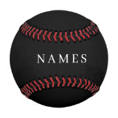 Balle De Baseball Simple Black Custom Ajouter Votre Nom Élégant (Devant)
