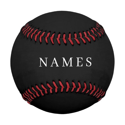 Balle De Baseball Simple Black Custom Ajouter Votre Nom Élégant (Devant)