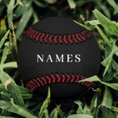 Balle De Baseball Simple Black Custom Ajouter Votre Nom Élégant