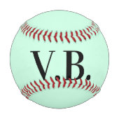 Balle De Baseball Simple couleur unie ajouter nom texte monogramme (Dos)