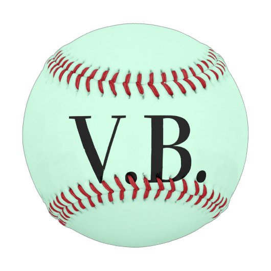 Balle De Baseball Simple couleur unie ajouter nom texte monogramme (Devant)