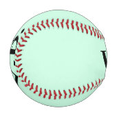 Balle De Baseball Simple couleur unie ajouter nom texte monogramme (Devant Gauche)