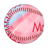 Balle De Baseball simple initial letter mongram add your name red b (Devant Gauche)