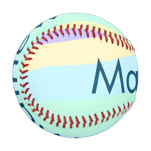 Balle De Baseball simple lettre initiale monogramme ajouter votre no (Devant Gauche)