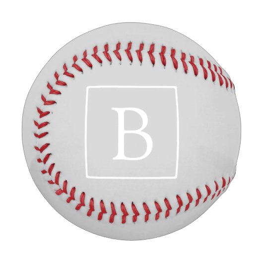 Balle De Baseball Simple Light Grey monogram (Devant Gauche)