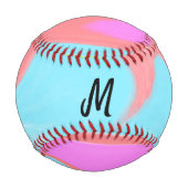 Balle De Baseball simple logo monogramme minimal personnalisé (Dos)