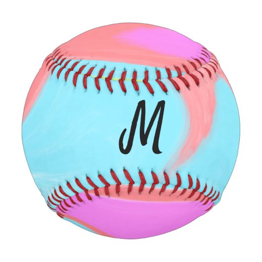 Balle De Baseball simple logo monogramme minimal personnalisé (Devant)