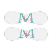 Balle De Baseball simple minimal ajouter nom monogramme vert rose bl (Panneaux)