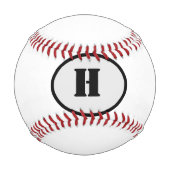 BALLE DE BASEBALL SIMPLE MINIMAL MODERN MONOGRAM ELEGANT STYLE CHIC  (Dos)