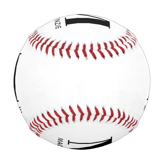 Balle De Baseball Simple Monogram Initial Name Personalized (Devant)