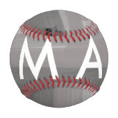 Balle De Baseball Simple monogramme ajouter votre nom lettre man min (Dos)