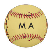 Balle De Baseball Simple monogramme ajouter votre nom lettre man min (Dos)