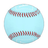 Balle De Baseball Simple Monogramme Bleu Ciel (Dos)
