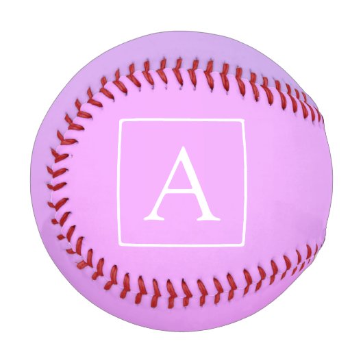Balle De Baseball Simple Monogramme | Dégradé Rose/Violet Subtil (Devant Gauche)