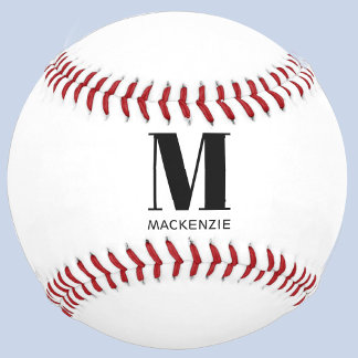 Balle De Baseball Simple Monogramme Initial Nane Personnalisé