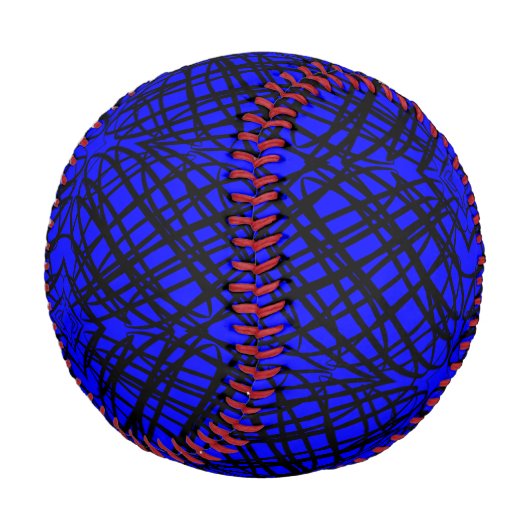 Balle De Baseball Simple Scribble | Carreaux miroir | Bleu | (Angle)