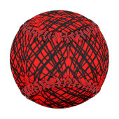 Balle De Baseball Simple Scribble | Carreaux miroir | Rouge | (Dos)