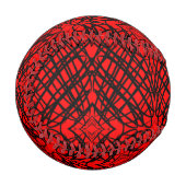 Balle De Baseball Simple Scribble | Carreaux miroir | Rouge | (Devant Gauche)