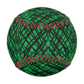 Balle De Baseball Simple Scribble | Carreaux miroir | Vert | (Dos)