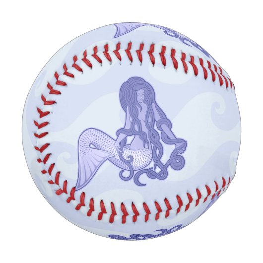 Balle De Baseball Sirène assise bleue (Dos Droite)
