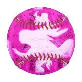 Balle De Baseball sirènes blanches sur rose (Dos)