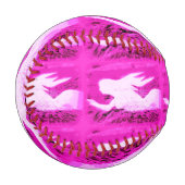 Balle De Baseball sirènes blanches sur rose (Devant Gauche)