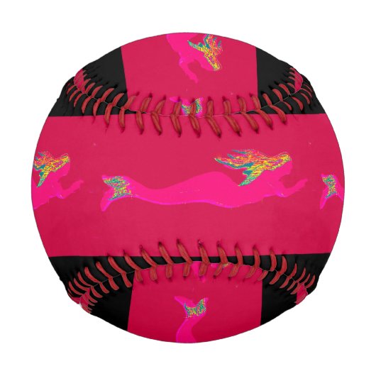 Balle De Baseball sirènes roses sur rouge (Dos)