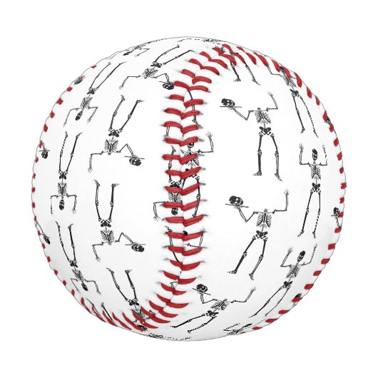 Balle De Baseball Skeletons D'Halloween, Baguette Ou Traite, Boo (Angle)