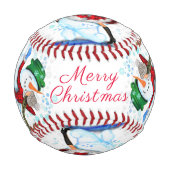 Balle De Baseball Snowman et danseuses de Noël Baseball (Devant)