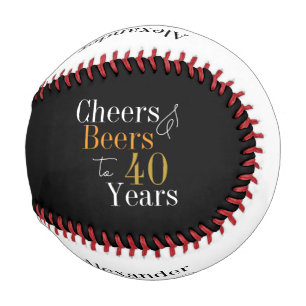 Balle De Baseball Soirée personnalisée 40e anniversaire Bières Black