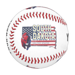 Balle De Baseball South Dakota États-Unis Retro State Map Vintage