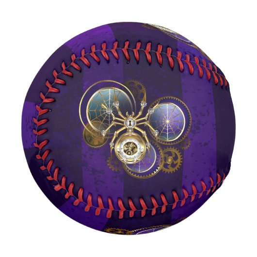 Balle De Baseball Spider Steampunk sur Arrière - plan pourpre (Devant Gauche)