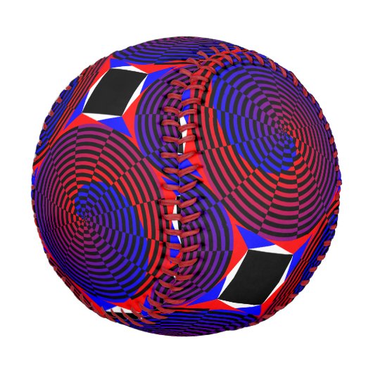 Balle De Baseball Spirale rouge et bleue par Kenneth Yoncich (Angle)
