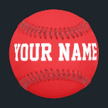 Balle De Baseball Sport Birthday gift idea custom name text red<br><div class="desc">Create your unique sport Birthday gift eyecatching red custom name text Baseball adding your own personalized name, year, slogan, message or any text. Customizable cute baseball gift game for boy, boyfriend, dad, grandpa, cheerleaders, teen, teenager, baby boy, players, teammates, fans. Choose your favourite team and use any background color. No...</div>