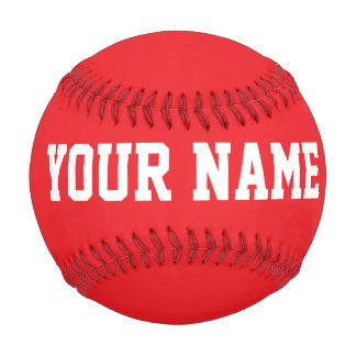 Balle De Baseball Sport Birthday gift idea custom name text red