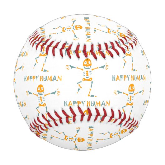 Balle De Baseball Squelette humain heureux (Devant)